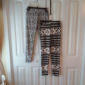 Set of Lularoe black and white leggings